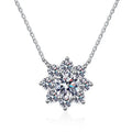 925 Silver Wholesale 1Carat Moissanite Jewelry Ladies Sunflower Sparkling Moissanite Necklaces for Women
