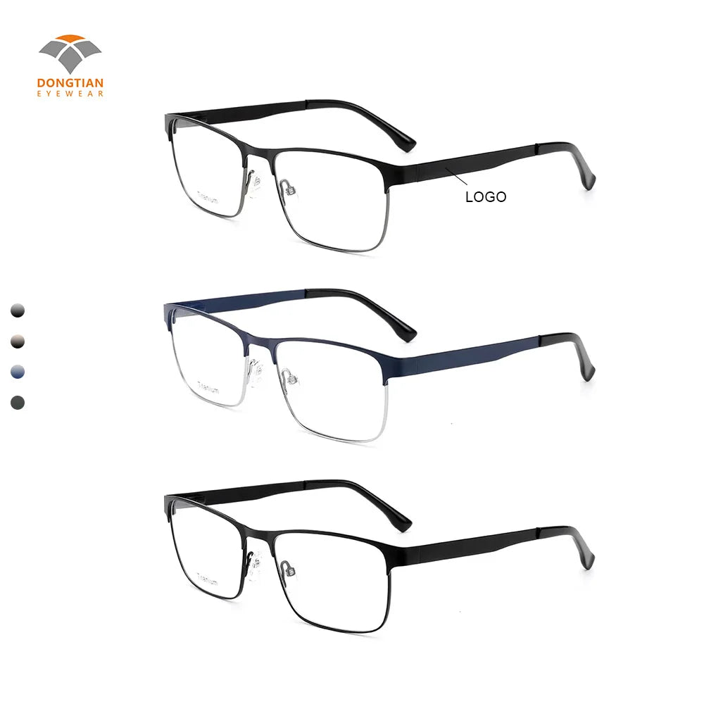 Best Price on Unisex Blue Titanium Optical Glasses Men's Business Style Solid Pattern Whole Frame Pure Titanium Eyewear