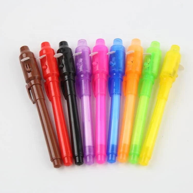 Hot Selling Invisible Ink Magic Secret Spy Pen Invisible Pen UV for Student