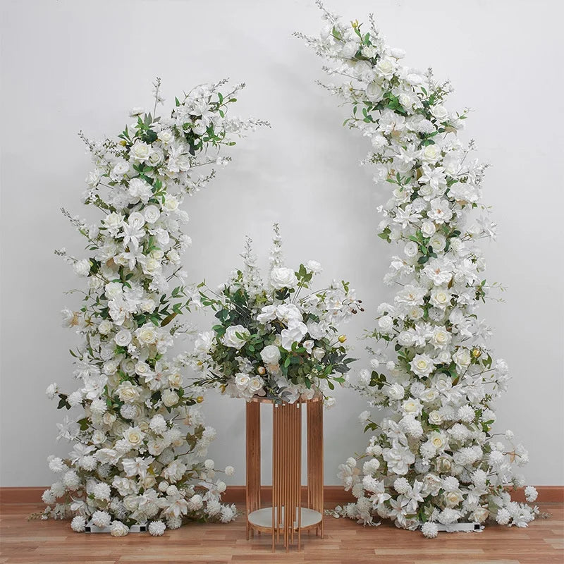 O-X821 Manufacturer Artificial Flowers Wedding Decor White Pink Wedding Arch Floral Arrangement Party Stage Flower Centerpieces