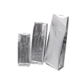 Glossy Silver Aluminum Foil Laminated Heat Seal Back Sealing Side Gusset Food Packaging Pouch for Vacuum Tea Coffee Bean Bags
