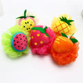Low MOQ Cute Fruit Shape Bath Sponge Pouf Body Exfoliating Natural Bath Body Shower Mesh Loofah Sponge