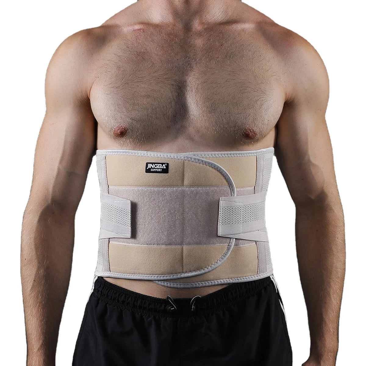 JINGBA Breathable Waist Lumbar Lower Back Support Belt for Back Pain Relief Weight Lifting Gym with Adjustable Straps