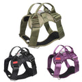 Outdoor Tactical Dog Harness with Leather Nylon & Polyester Reflective Solid Pattern No Pull Training for Dog Walking