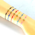 LC20241103 Wholesale Fashion Custom Women Men Adjustable Macrame Woven Cord Rope String Stainless Steel Cross Charm Bracelet