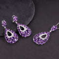 W0447 Handmade Jewelry Factory Price Rhodium Plated 925 Sterling Silver Amethyst Feminine Designs Purple Gemstone Jewelry Set