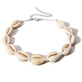 Hawaii Summer Beach Jewelry White Black Wax Rope Chain Clavicle Natural Puka Shell Necklace Sea Cowrie Shell Necklace for Women