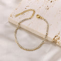 Customizable Vintage Cubic Zirconia Gold Plated Tennis Chain Bracelet Fashionable Stainless Steel Weddings Anniversaries Gifts