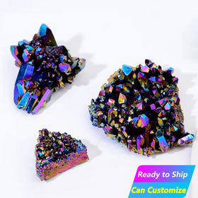 Electroplating Natural Natural Quartz Raw Stone Gemstone Irregular Energy Crystal Cluster Mineral Specimen Decorative Crafts