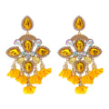 New Bohemian Color Diamond Black Flower Earrings Europe and America Personalized Crystal Rhinestone Jewelry Wholesale