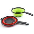 Folding Drain Basket Multipurpose Eco-Friendly Plastic Food Strainer Colander Round with Handle