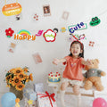 Creative Lucky Paper Kid's Birthday & Valentine's Day Party Decoration Banner with Flower Pulling Design Colorful