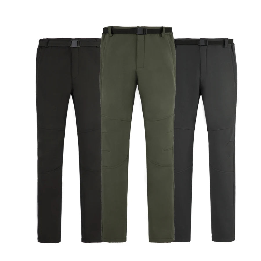 Men's Waterproof Softshell Pant Termal Fleece Lining Long Trousers Skating Skiing Windproof Winter Pants for Hiking Hunting