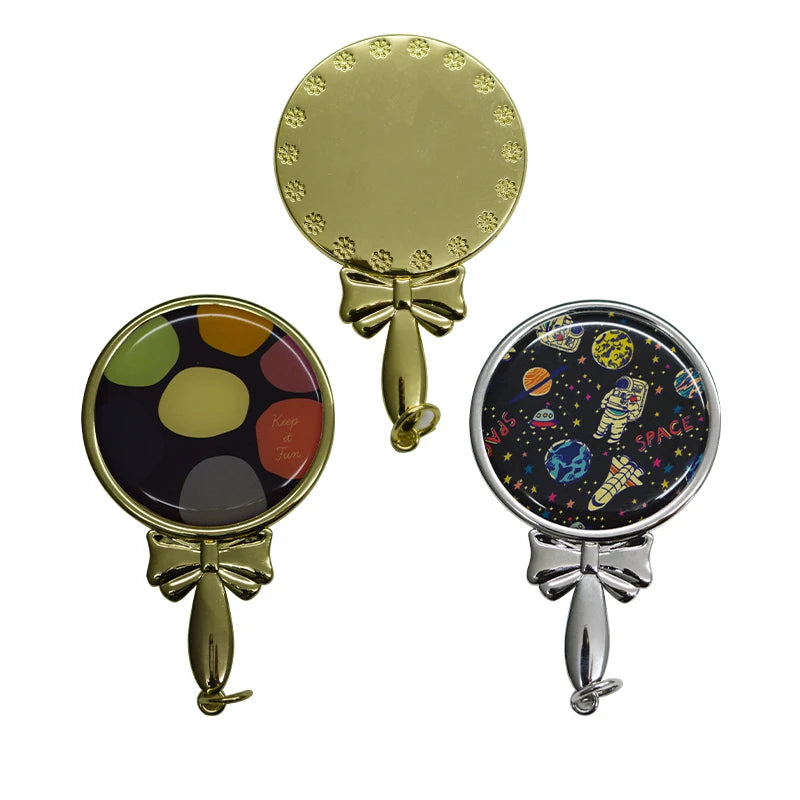 Custom Metal Hand Held Single-Sided Vanity Makeup Mirror Pendant Fashion Cosmetic Mirror Customizable Brand Logo Personalized