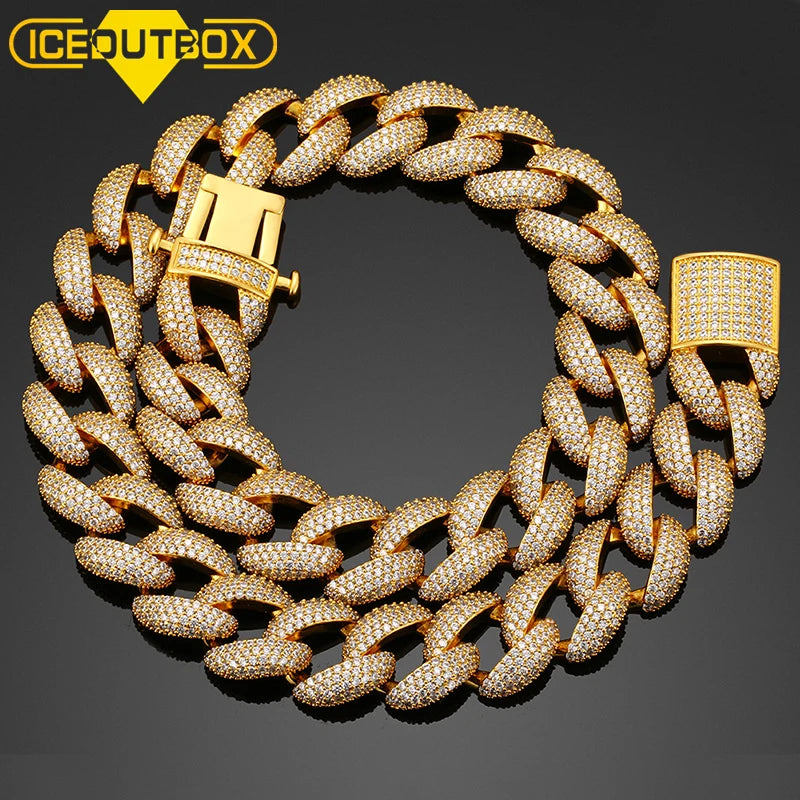 18mm Jewelry New Arrival Full Diamonds Jewelry18K White Gold Plated Crystal Simulation of Diamond Chain