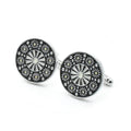 Wholesale Enamel Engraved Floral Classic Cufflinks Custom Men's Suit Shirt Fashion Accessory Wedding Tuxedo Trendy Jewelry Gift