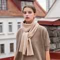 2025 Winter and Autumn Warm Solid Wool Scarf Plain Tassel Soft 30x195cm Pure Wool Winter Scarf
