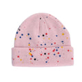 Popular Hot Sale Wholesale Unisex Low MOQ Unisex Colorful Warm Knit Winter Hat With Dots Graffiti Paint Splatter Clothing Beanie