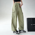 Quick Drying Breathable Cargo Pants for Women Spring Summer High Waisted Flat Front Loose Straight Leg Casual Two One Wide Leg