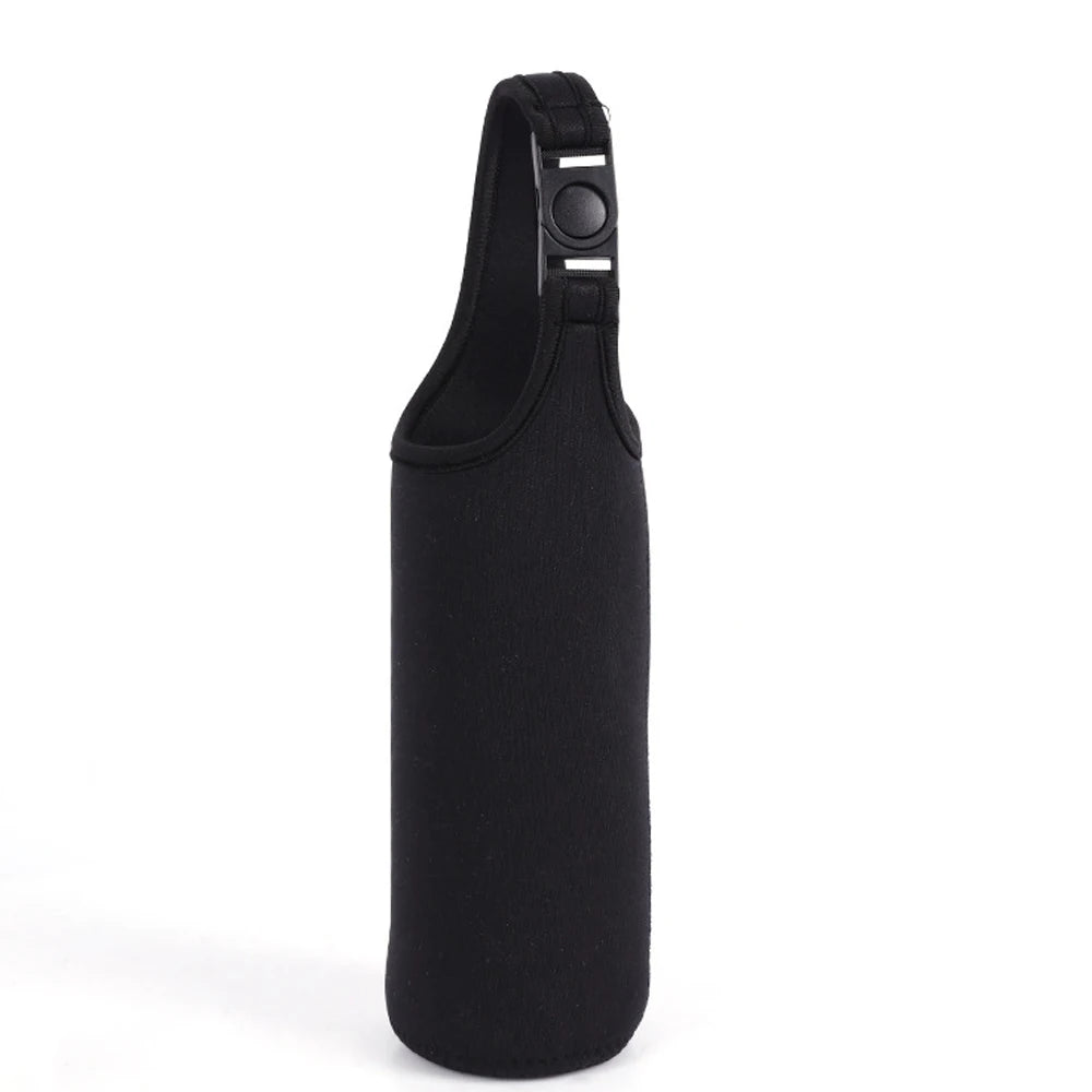 Adjustable Neoprene Cup Sleeve Bag Water Bottle Holder Carrier with Detachable Shoulder Strap for Outdoor
