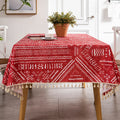 Wholesale Christmas Tassel Tablecloth Waterproof Polyester Dinner Table Cloth