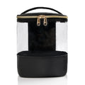 For Fashion PVC Zipper Mesh Toiletries Bag with Cosmetic Makeup Organizer and Bottles