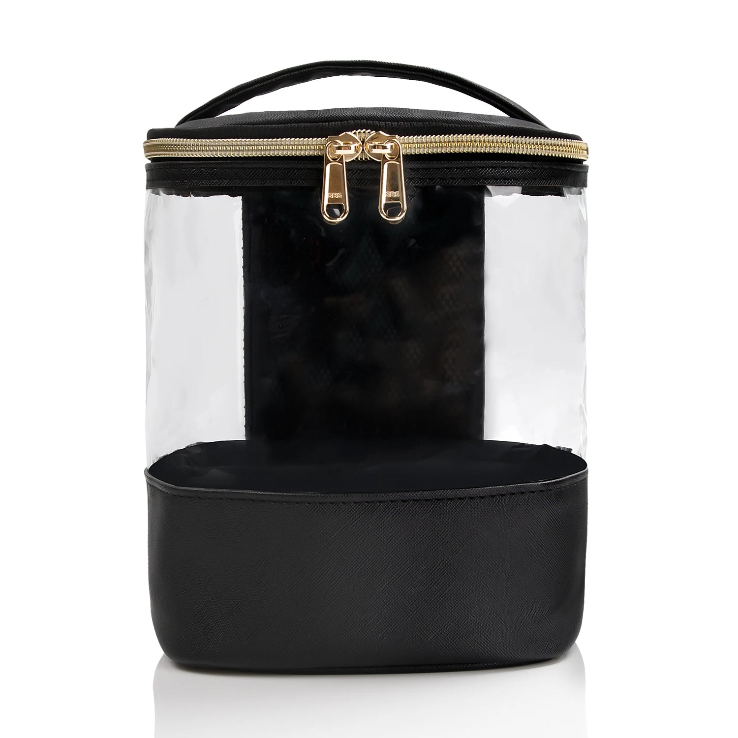 For Fashion PVC Zipper Mesh Toiletries Bag with Cosmetic Makeup Organizer and Bottles