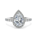 14k Gold 1.5 Carat 6x9mm Pear Cut d Color Vvs Lab Created Moissanite Engagement Ring Diamond White Gold Ring