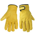 Sample Support Cheap Heavy-Duty Construction Safety Glove XL Yellow Sheepskin Goat Leather Grain Waterproof Cut Resistant