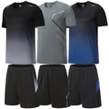 Sportswear Men Unisex Style Running Quick Dry Breathable Gradient Color Shirt Shorts Athletic 2 Piece Men's Tracksuit MegaBDM
