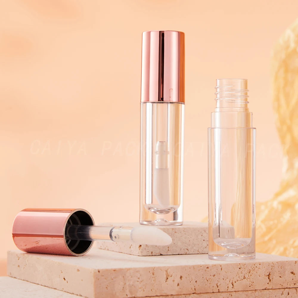 5ml pink White Orange clear Big Wand Lip Gloss Tubes Containers Lip Balm Container Custom logo CAIYAPlastic Cosmetic Packaging