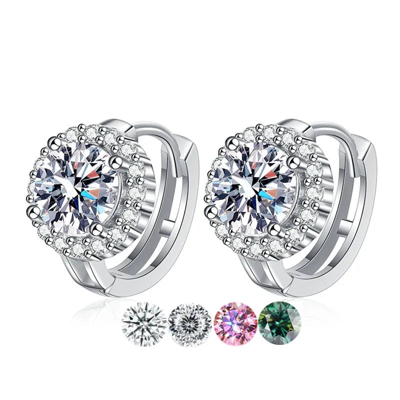 D Color Trendy Luxury Jewelry Diamond Stud Earring 925 Sterling Silver Vvs 1/2ct Iced Out Moissanite Earrings