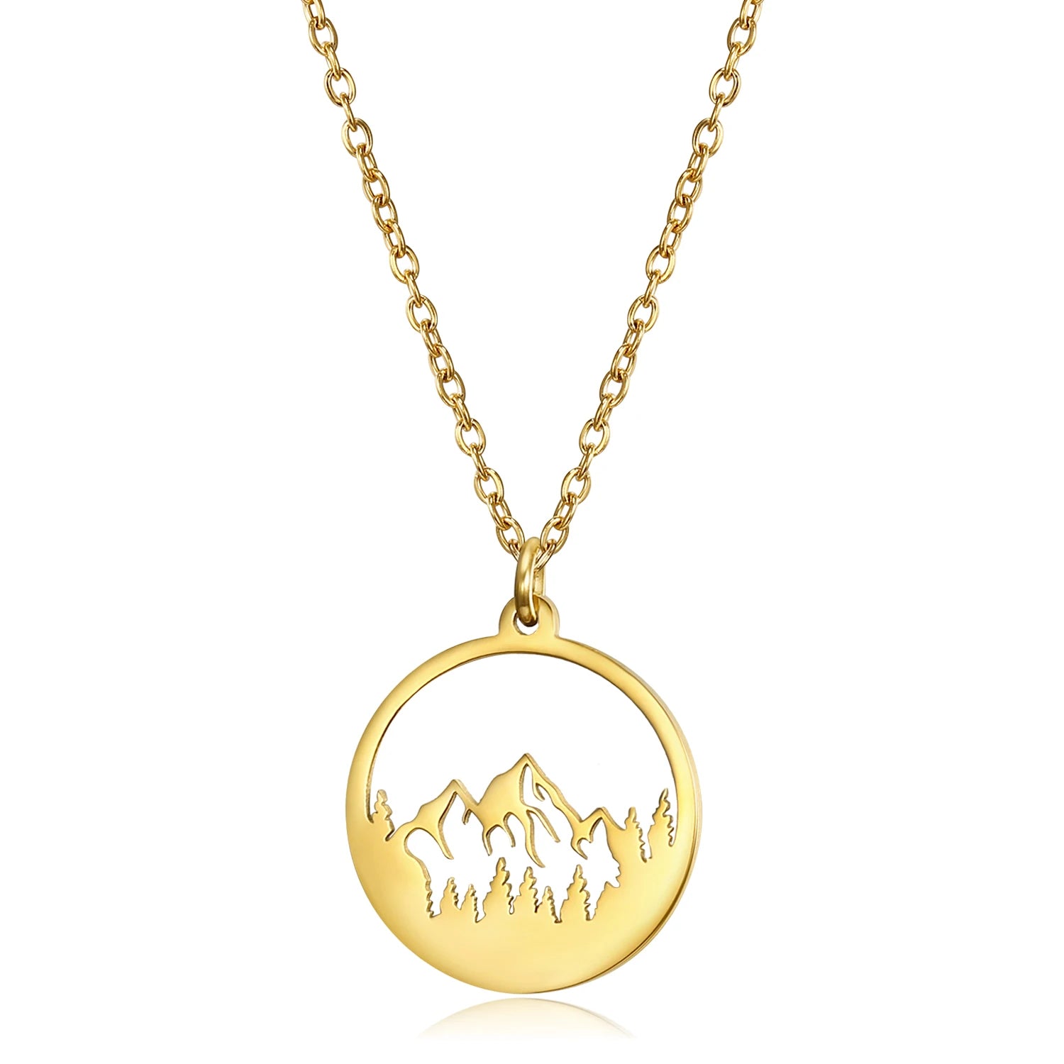 Hot Selling Travel Mountain Range Necklace Forest Charm Alpinist Pendant Landscape Jewelry Personalized Wanderlust Necklace