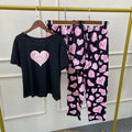 SFY-YH0005 New Arrivals Casual Short Sleeve Shorts and Pants VS Printed Three Piece Set Women's Home Furnishing