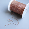 No Tarnish Rose Gold Filled Flat Cable Chain Bulk 1.3mm for DIY Jewelry Making Bracelet
