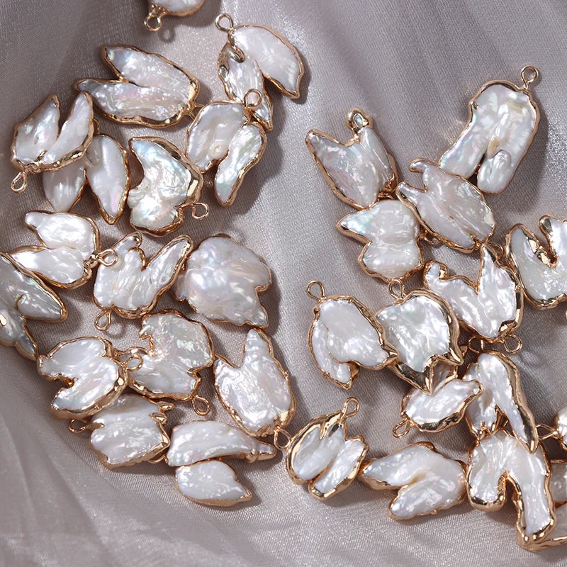 Natural Baroque Pearls Pendants Gilt Loose Beads Earrings Pendant Women Jewelry Accessories