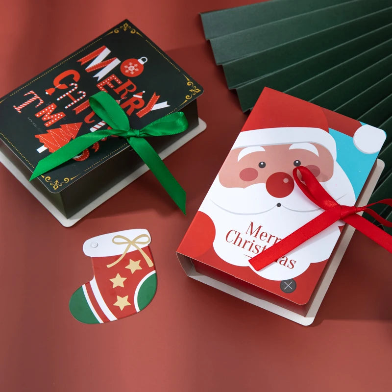 Hot Sell Christmas Candy Biscuits Box Book Shaped Boxes Christmas Gift Candy Box for Promotional Items