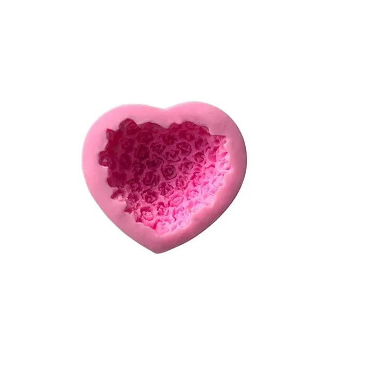 Heart Shape DIY Silicone Fondant Mold Candy Cake Mold Rose Flower Chocolate Molds Ornament Mould for Cake Decoration