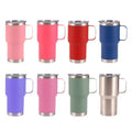 2024 Wholesale Powder Coated Travel Coffee Tumbler Mug Cup 20oz oz Stainless Steel 20 oz Tumbler with Handle and Straw MegaBDM