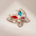 Wholesale Blue Red Crystal Butterfly Brooches Pin Rhinestone Phoenix Lapel Pin Christmas Gifts for Mother Wife