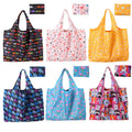 Eco-Friendly Reusable Colorful Heavy Duty Grocery Supermarket  Women Handled Polyester Folding Tote Shopping Bag