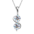 Fashion 925 Sterling Silver Infinity Jewelry Necklaces Round Cut 6.5mm 1CT VVS1 Moissanite Pendant Necklace for Women with GRA