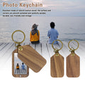Custom Classic Wooden Keychain DIY Engraved Picture Key Chain Ring Key Tag Photo Holder for Valentine's Day Promotional Gift Set