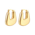 18K Gold Plated Stainless Steel Titanium Steel Geometric Square Big U Shape Hoop Earrings for Women
