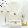Titanium Steel Jewelry Stainless Steel Gold Plated Women'S Pure Stone Purple Luxury Fashion Girl Gift Sets
