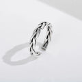 Trendy Jewelry 925 Silver Simple Fashion Men Chain Ring Unisex Open Rings for Women Party Gift