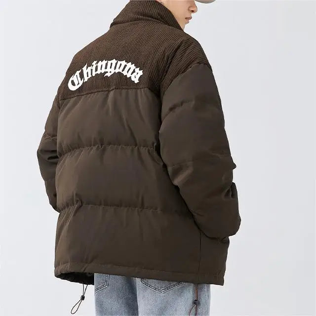 For Men's Vintage ODM Finished Autumn Hooded Puffer Bubble Quilted Padded Worsted Jacket
