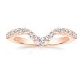 OAHLAN Trendy Geometric V Shape Cubic Zirconia Half Stacking Eternity Copper Ring for Women Engagement Ring Wedding