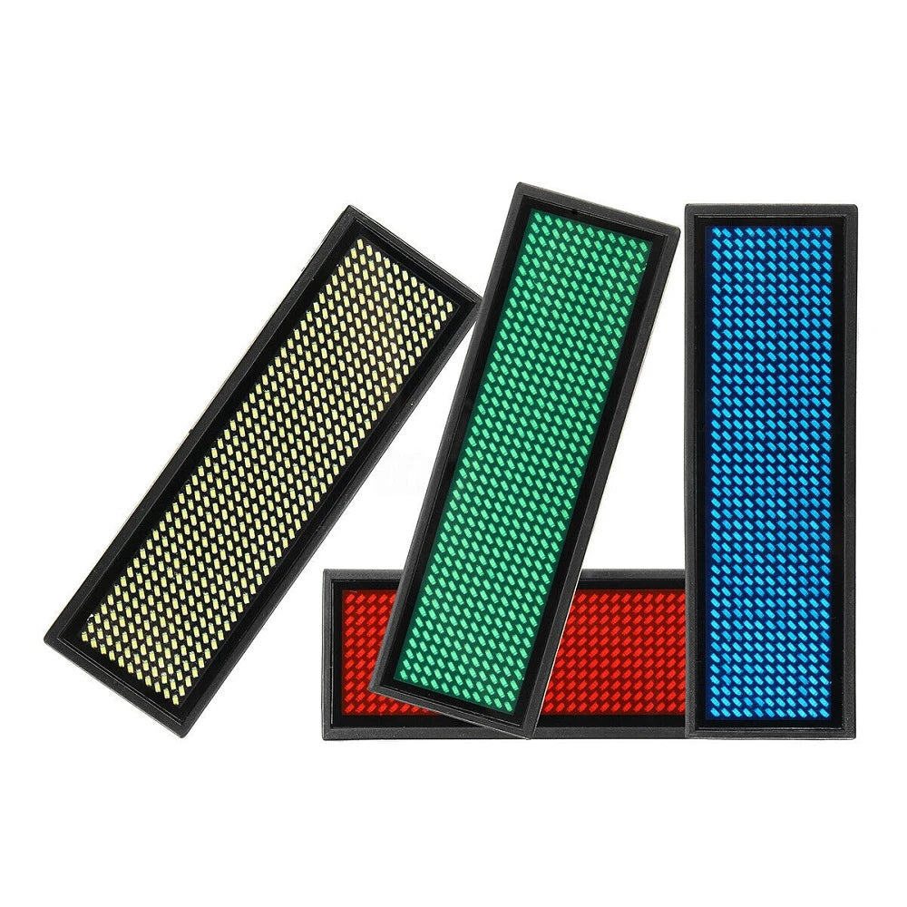 USB Micro LED Digital Scrolling Rectangle Sign Charger Programmable Light NAME Tag Badge Rechargeable Battery KTV Hotels Street