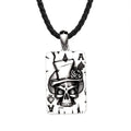 SS8-481P Steel Soldier Stainless Steel Spades Skull Pendant Chain Necklace Men Jewelry